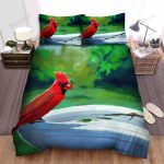 The Wildlife – The Red Cardinal On The Pot Bed Sheets Spread Duvet Cover Bedding Sets