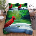 The Wildlife – The Red Cardinal On The Pot Bed Sheets Spread Duvet Cover Bedding Sets