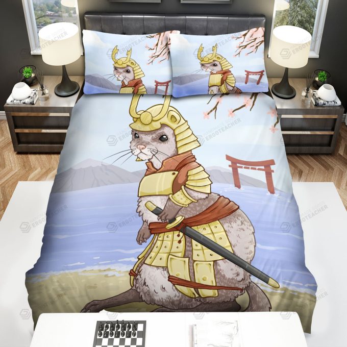 The Wild Animal – The Ferret Samurai Warrior Bed Sheets Spread Duvet Cover Bedding Sets
