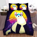 The Wild Animal – The White Ferret And The City Bed Sheets Spread Duvet Cover Bedding Sets