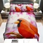 The Wildlife – The Cardinal Low Poly Art Bed Sheets Spread Duvet Cover Bedding Sets