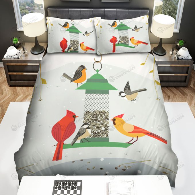 The Wildlife – The Red Cardinal Coming To The Meal Bed Sheets Spread Duvet Cover Bedding Sets