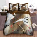 The Wildlife – The White Cardinal Flying Art Bed Sheets Spread Duvet Cover Bedding Sets