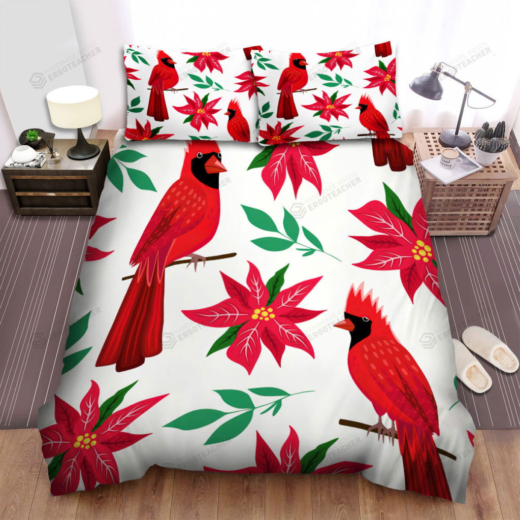 The Wildlife – The Red Cardinal And Red Flowers Bed Sheets Spread Duvet Cover Bedding Sets The Wildlife – The Red Cardinal And Red Flowers Bed Sheets Spread Duvet Cover Bedding Sets