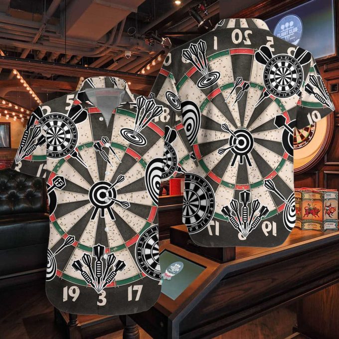 Darts Icon Game Pattern Hawaiian Aloha Shirts #Dh