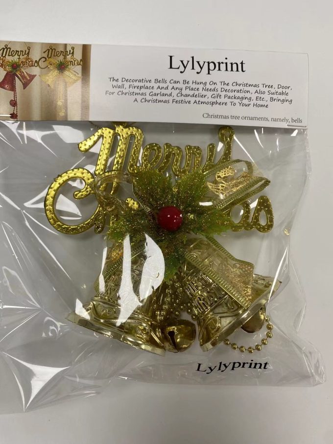 Christmas tree ornaments, namely, bells，Christmas Bell Decoration Pendant Christmas Tree