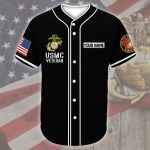 Personalized Custom Name US Marine Veteran Baseball Tee Jersey Shirt