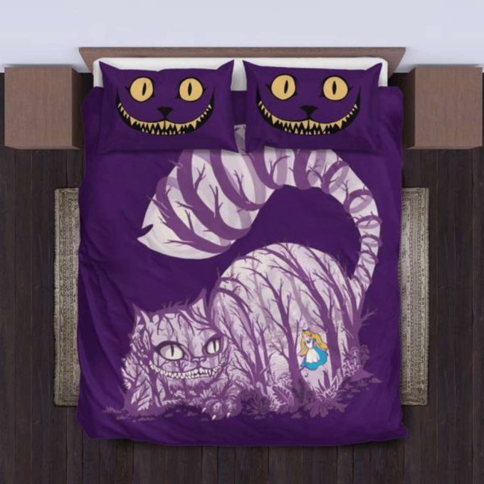 Whimsical Cheshire Cat Bedding Set – Alice in Wonderland Inspired Unique & Cozy