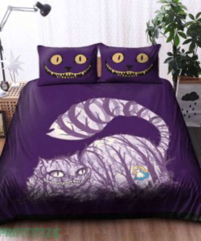 Whimsical Cheshire Cat Bedding Set – Alice in Wonderland Inspired Unique & Cozy