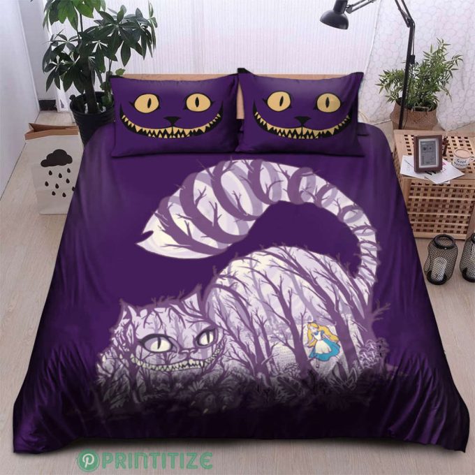 Whimsical Cheshire Cat Bedding Set – Alice in Wonderland Inspired Unique & Cozy