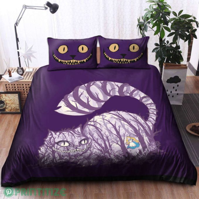 Whimsical Cheshire Cat Bedding Set – Alice in Wonderland Inspired Unique & Cozy