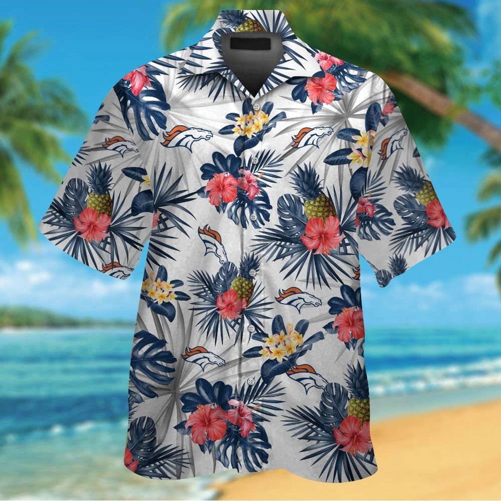 Denver Broncos Tropical Aloha Shirt Set – Short Sleeve Button Up for Men Women & Kids Denver Broncos Tropical Aloha Shirt Set – Short Sleeve Button Up for Men Women & Kids