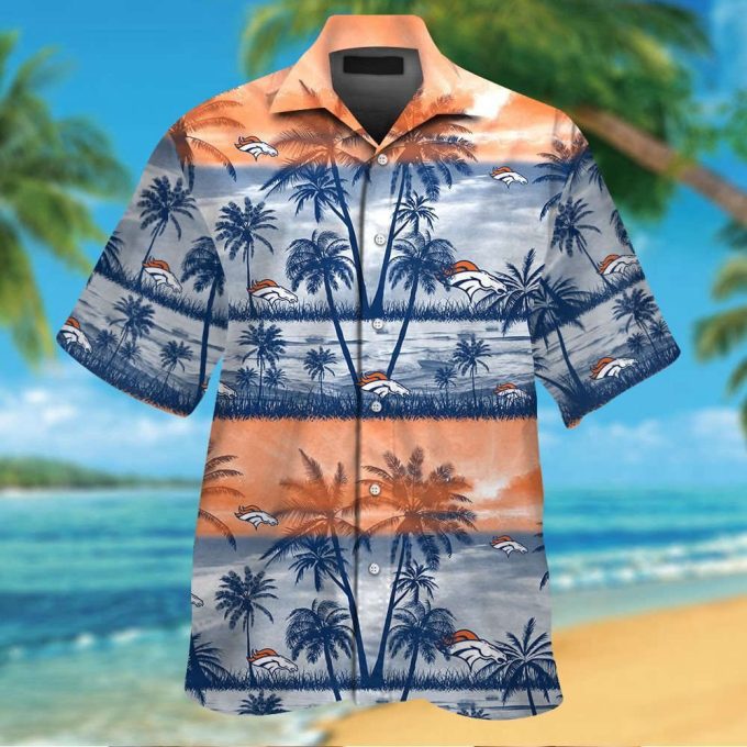 Denver Broncos Hawaiian Shirt Set – Short Sleeve Tropical Aloha Style for Men Women Kids