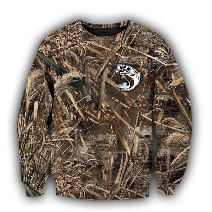 Fishing Full Camo Crewneck Sweatshirt For Men & Women HT2569