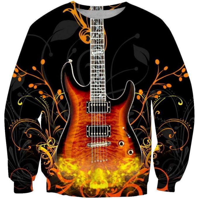 Electro Guitar Crewneck Sweatshirt For Men & Women HT1415