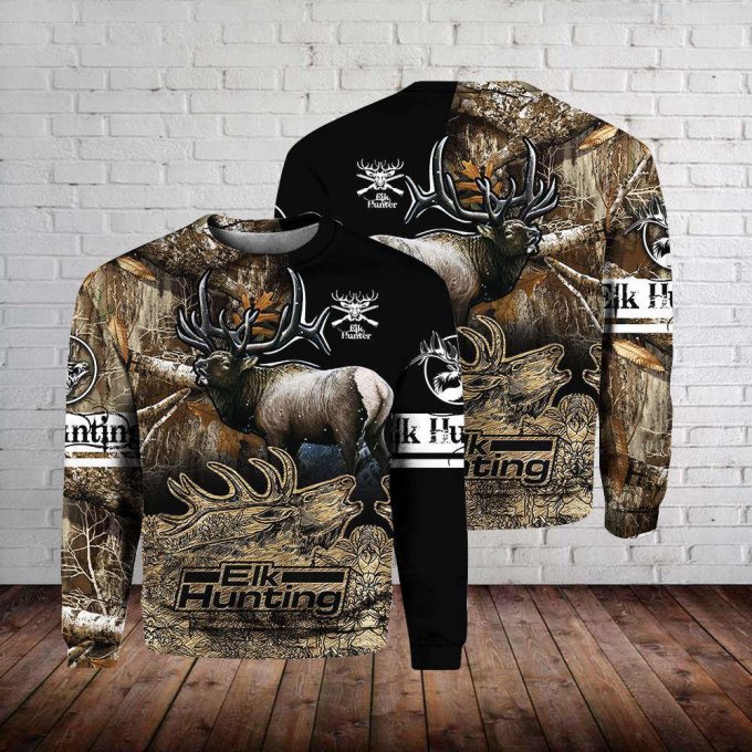 Elk Hunting Art Crewneck Sweatshirt For Men & Women HT4653