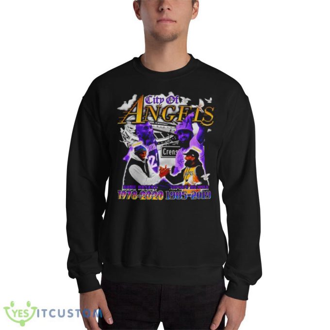 City of Angels Kobe Bryant and Nipsey Hussle Design Black T Shirt