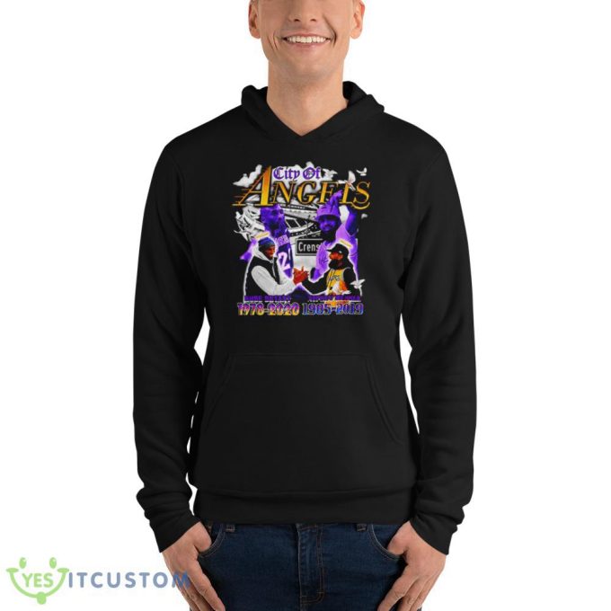 City of Angels Kobe Bryant and Nipsey Hussle Design Black T Shirt