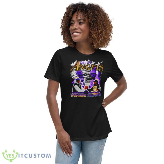 City of Angels Kobe Bryant and Nipsey Hussle Design Black T Shirt