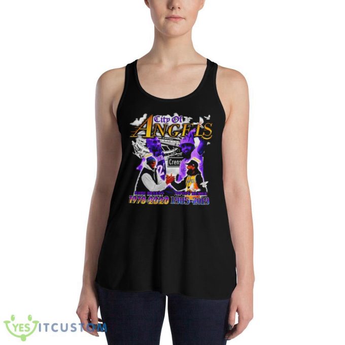 City of Angels Kobe Bryant and Nipsey Hussle Design Black T Shirt
