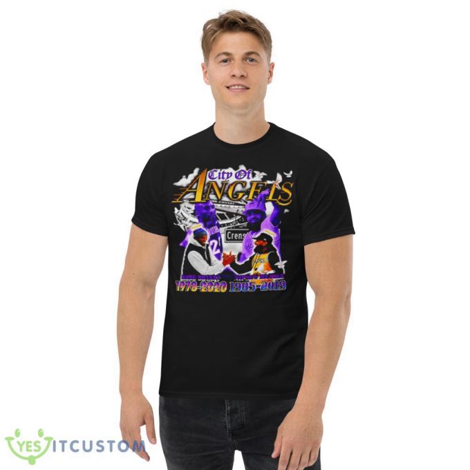 City of Angels Kobe Bryant and Nipsey Hussle Design Black T Shirt