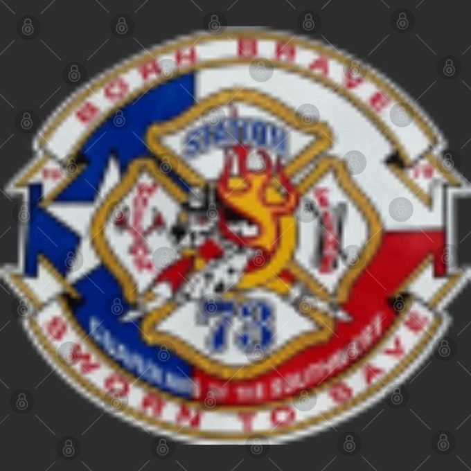 Houston Fire Station 73 Patch T-Shirt – Original Design with Square Letters