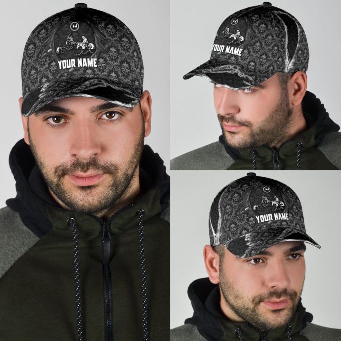 Personalized Name Bull Riding Classic Cap Team Roping Black Printed Baseball Cap Gift