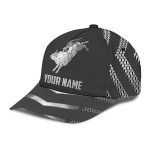 Personalized Name Bull Riding Classic Cap Metal Pattern Printed Baseball Cap Gift