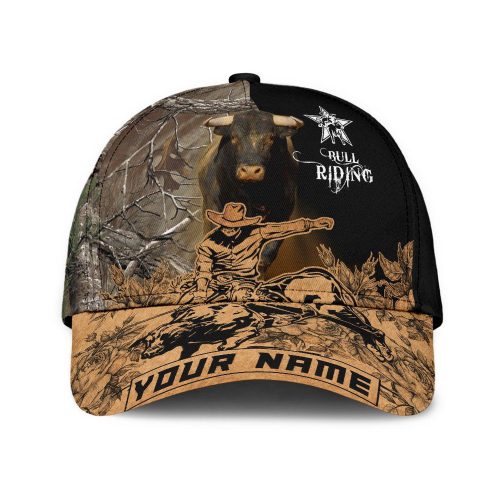 Personalized Name Bull Riding Classic Cap Tattoo Ver 2 Printed Baseball Cap Gift