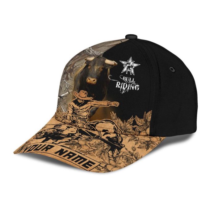Personalized Name Bull Riding Classic Cap Tattoo Ver 2 Printed Baseball Cap Gift