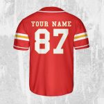 Personalize Travis Kelce Baseball Jersey Red Jersey
