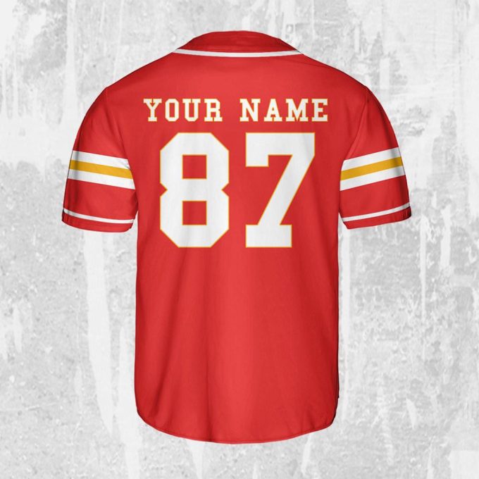 Personalize Travis Kelce Baseball Jersey Red Jersey