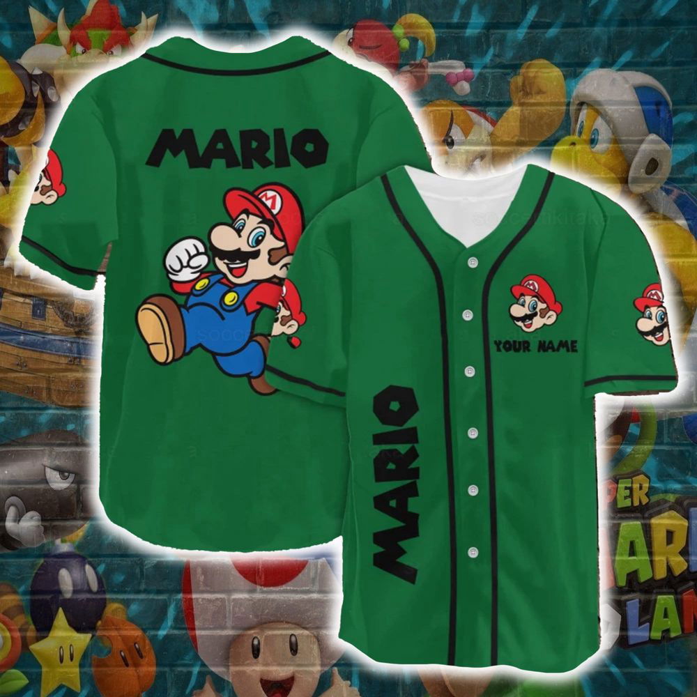 Super Mario Shirt, Super Mario Baseball Jersey, Mario Jersey Shirt Super Mario Shirt, Super Mario Baseball Jersey, Mario Jersey Shirt