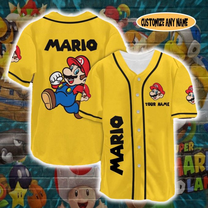 Super Mario Shirt, Super Mario Baseball Jersey, Mario Jersey Shirt