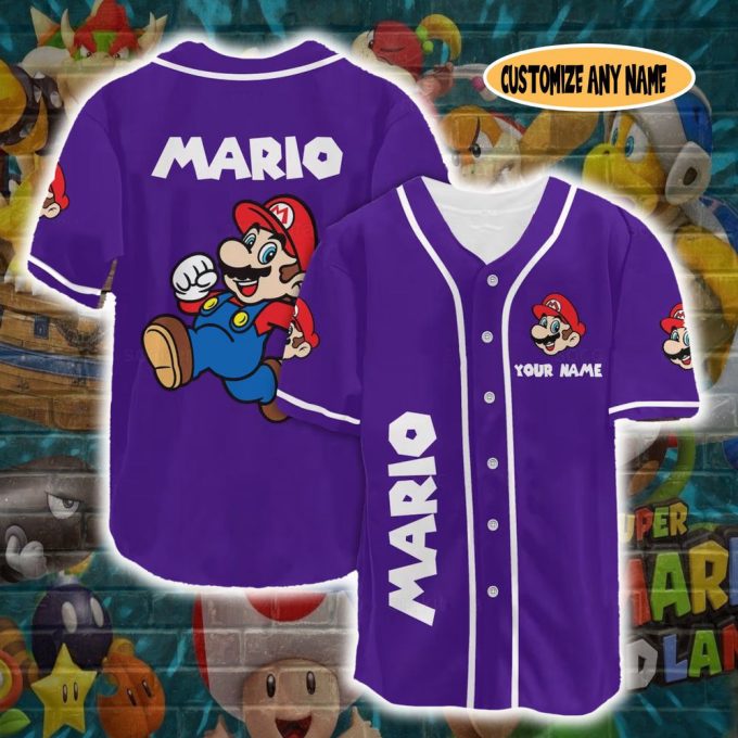 Super Mario Shirt, Super Mario Baseball Jersey, Mario Jersey Shirt