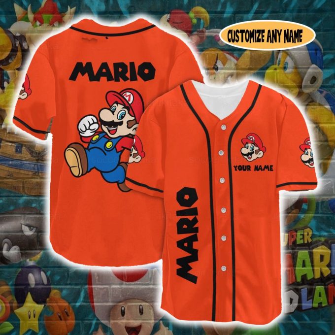 Super Mario Shirt, Super Mario Baseball Jersey, Mario Jersey Shirt