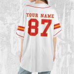 Personalize Travis Kelce Baseball Jersey White Jersey
