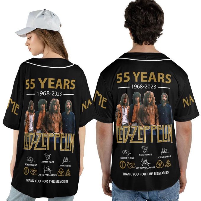 Custom Name LED ZPELIN Rock Band Baseball Jersey