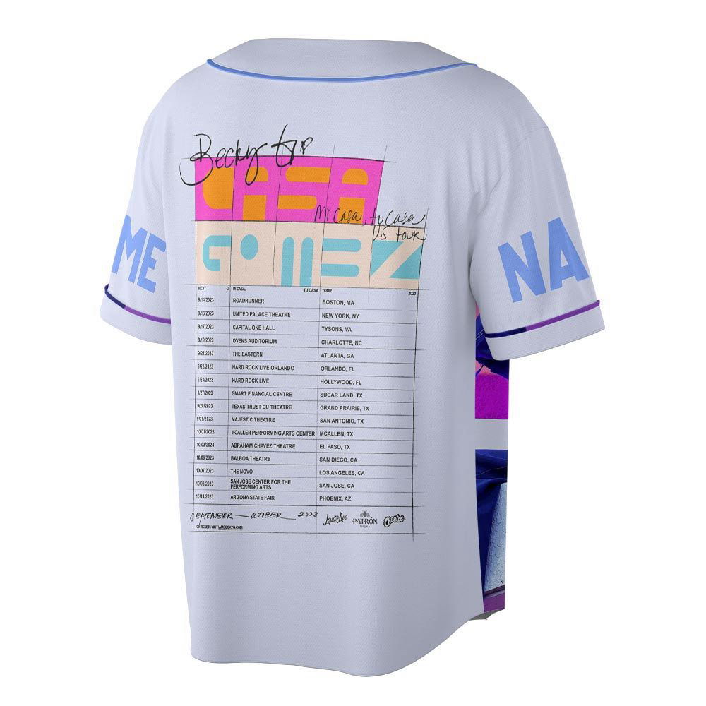 Custom Name Becky G 2023 Tour Baseball Jersey Custom Name Becky G 2023 Tour Baseball Jersey