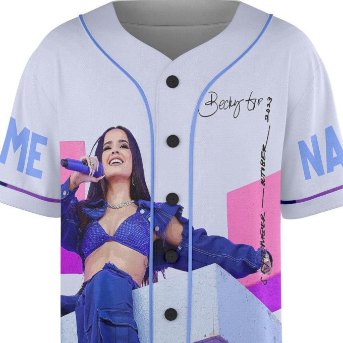 Custom Name Becky G 2023 Tour Baseball Jersey
