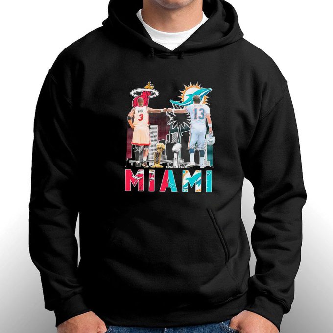 Official Miami Heat Wade And Dolphins Marino  T-Shirt For Men And Women  Gift for Men Women