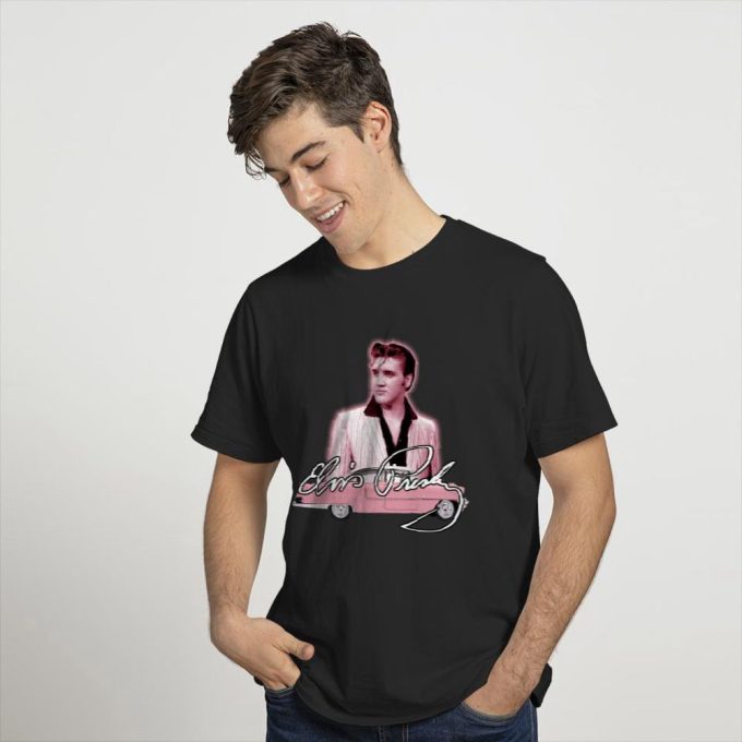 Elvis Pink Classic Car Women’s  T-Shirt For Men And Women