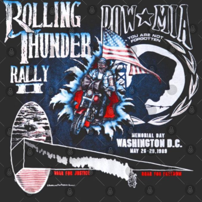 vintage 1989 Rolling Thunder Rally POW MIA Shirt Gift for Men and Women
