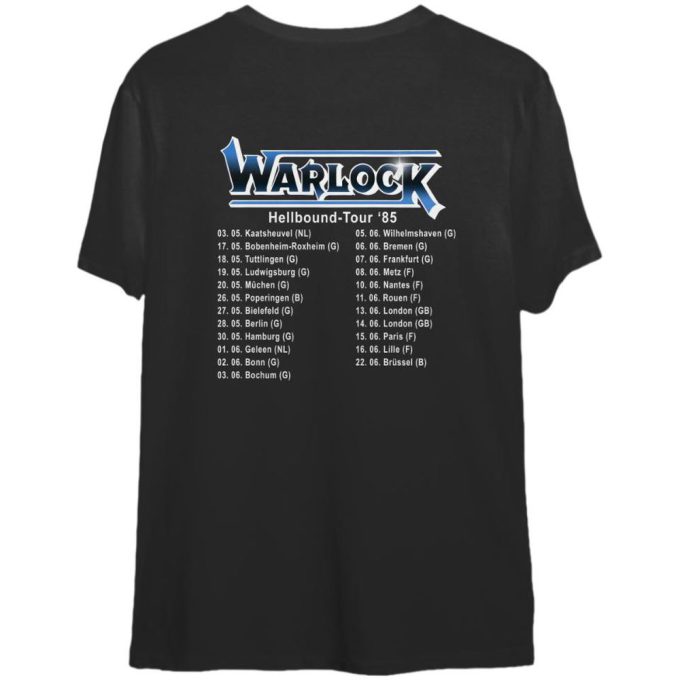 Warlock (Doro) Hellbound 1985 Tour Dates Shirt Gift for Men and Women