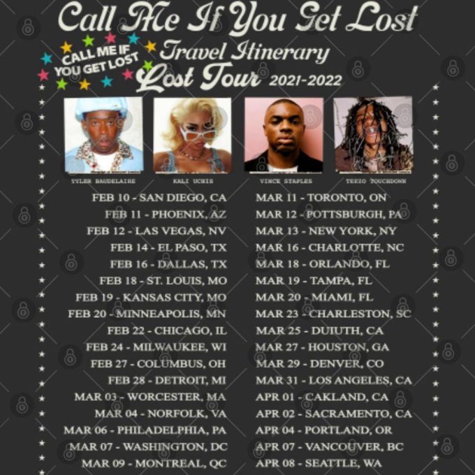 2022 Tyler The Creator Call Me If You Get Lost T-Shirt