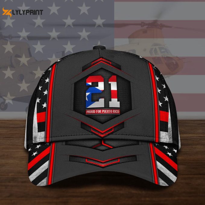 21 Proud For Puerto Rico Hat Cap Custom Cap All Over Printed