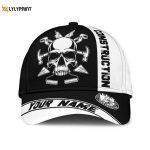 Personalized Construction Worker Cap: Custom Name Skull Baseball Cap – Perfect Gift!