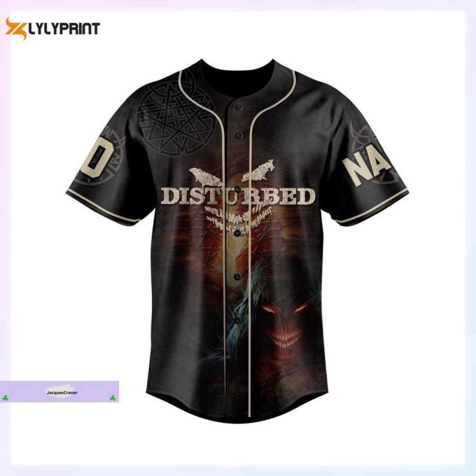 Custom Disturbed Jersey, Disturbed Baseball Jersey