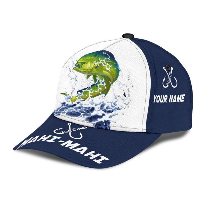 Custom name Mahi-mahi Fishing hat Hook 3D design print Cap Printed Baseball Cap Gift