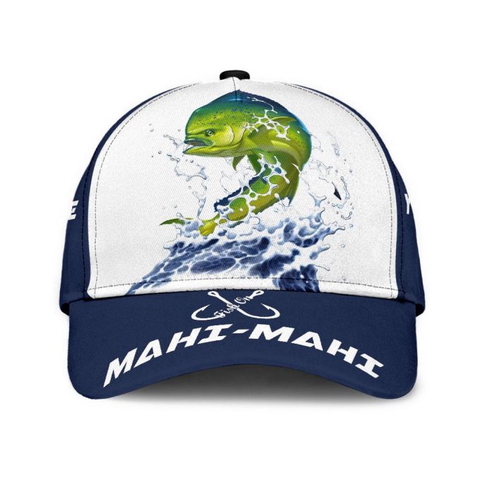 Custom name Mahi-mahi Fishing hat Hook 3D design print Cap Printed Baseball Cap Gift